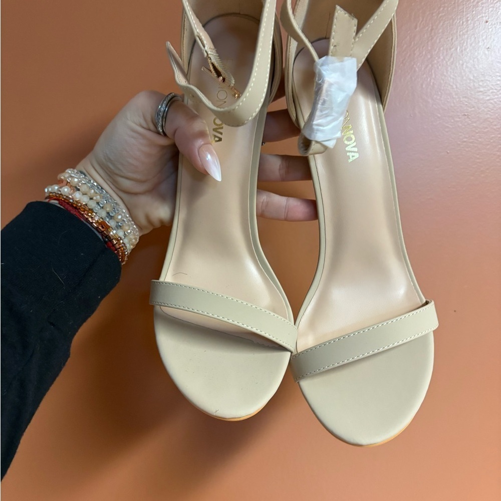 Fashion Nova Nude Strappy Heels - Picture 9 of 9